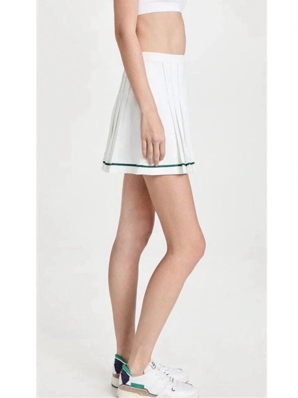 Tory Burch White Pleated Court Skirt